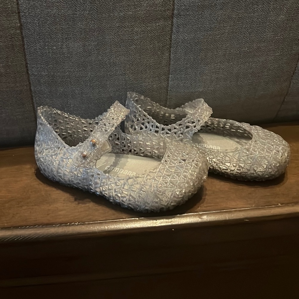 Mini Melissa glitter clear shoes